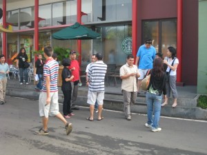 Persiapan berangkat di Rest Area KM 19 tol Jakarta-Cikampek